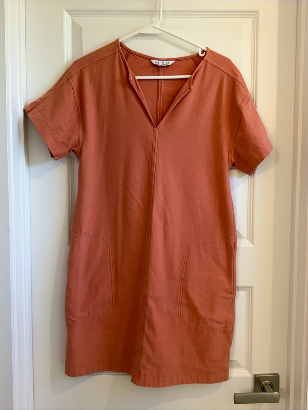 Athleta Peach Colored Short-Sleeve Shift Dress